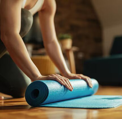 เสื่อโยคะกันลื่น สีฟ้า